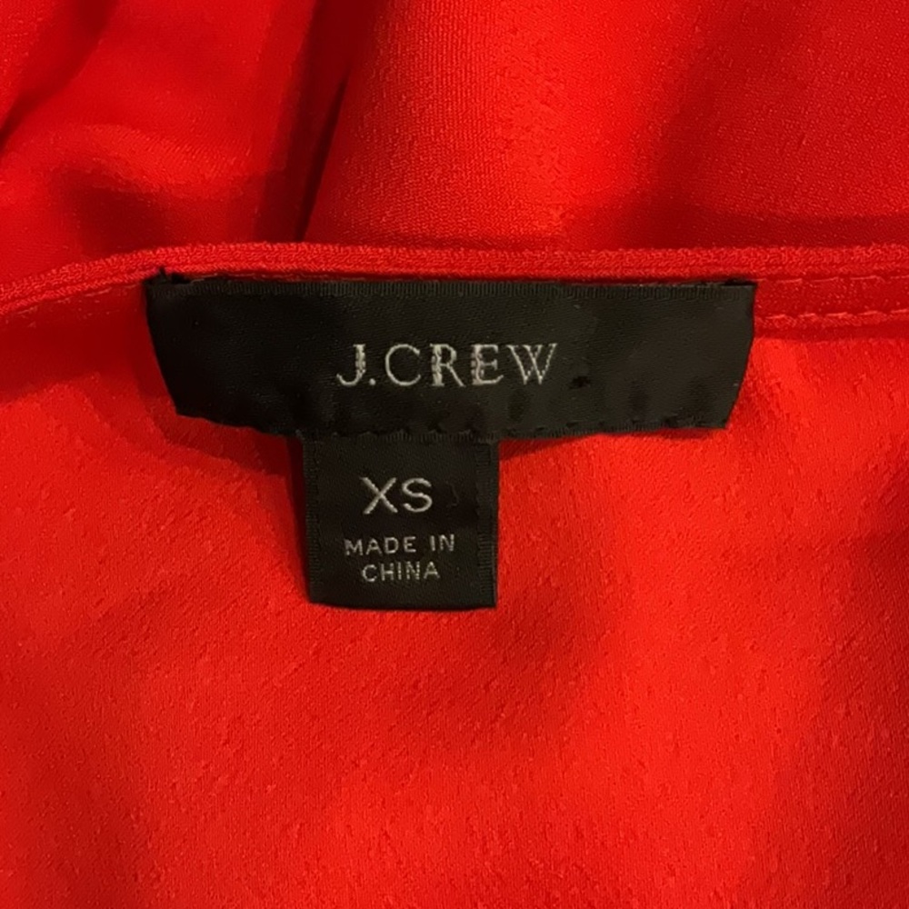 J. Crew Red Sleeveless Ruffled Blouse, Size XS - Picture 2 of 5